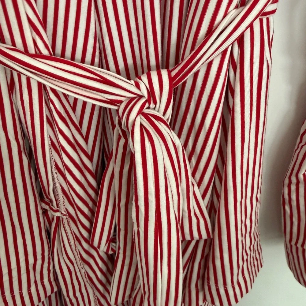 Red & White Striped Women's Pajama Set - Brand Unspecified